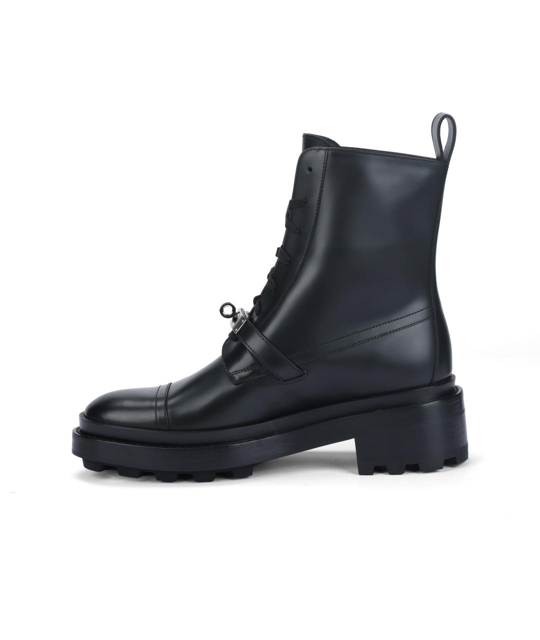 HERMES Черные кожаные сапоги, фото 2