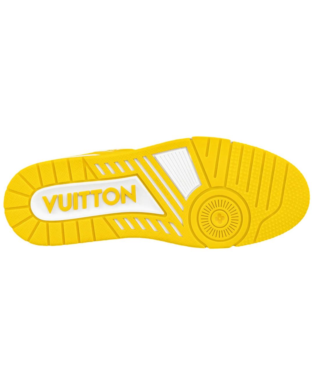 LOUIS VUITTON Желтые кожаные кроссовки, фото 5