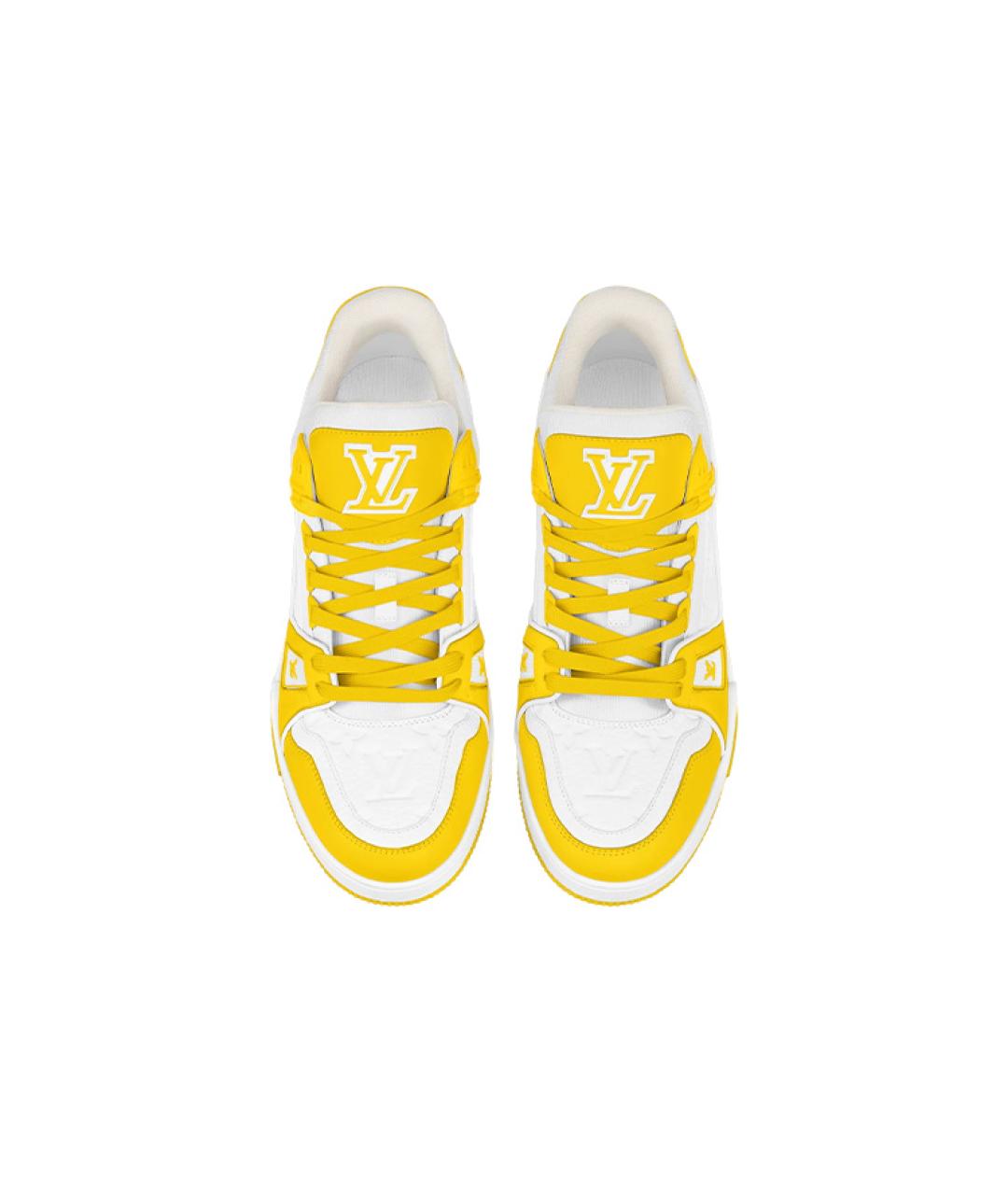 LOUIS VUITTON Желтые кожаные кроссовки, фото 3