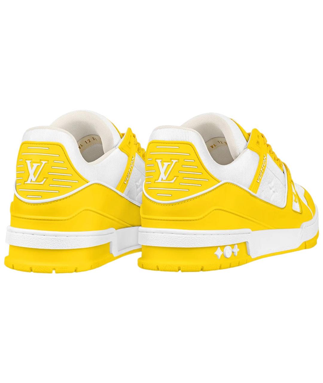 LOUIS VUITTON Желтые кожаные кроссовки, фото 4