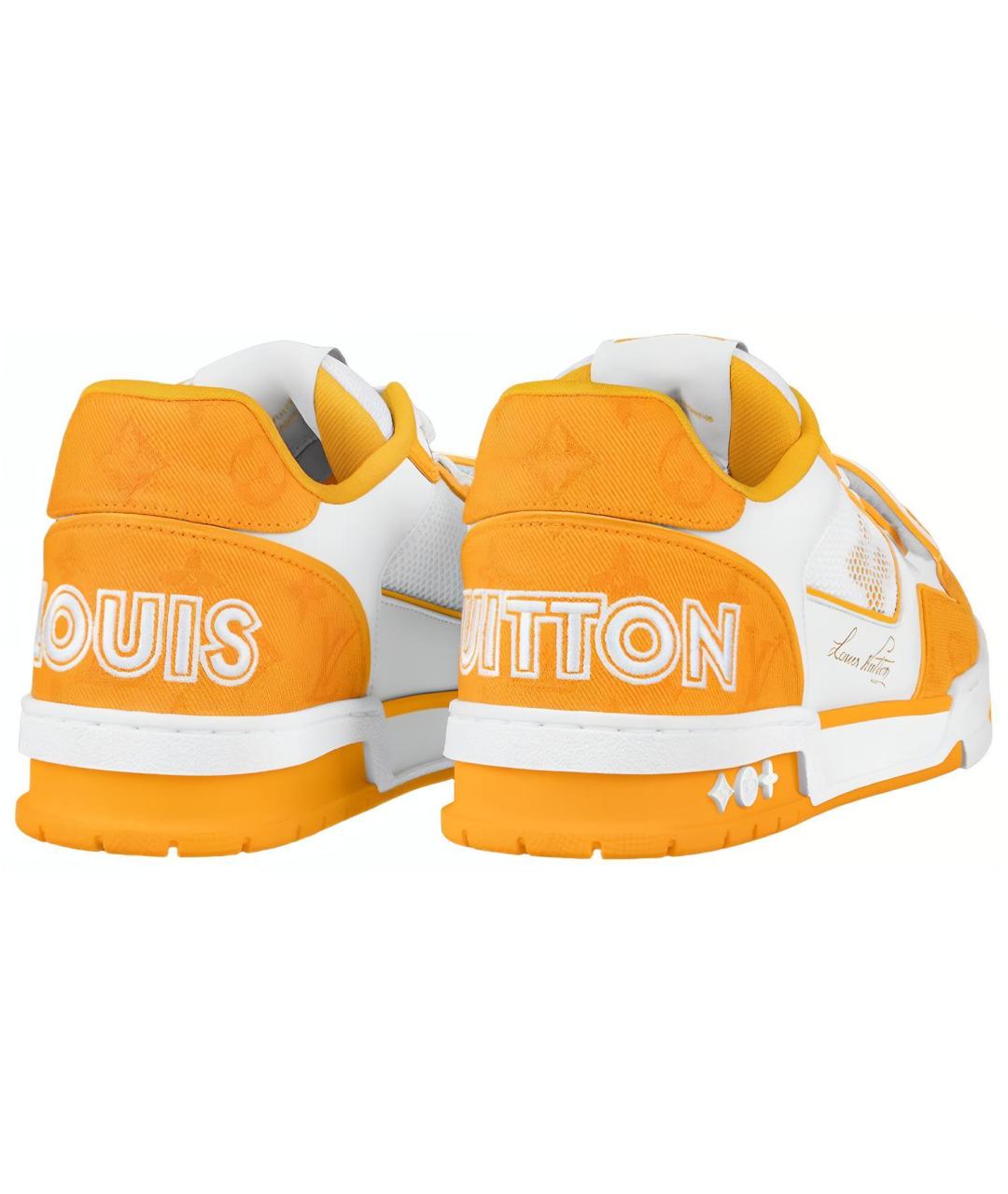 LOUIS VUITTON Желтые кожаные низкие кроссовки / кеды, фото 3