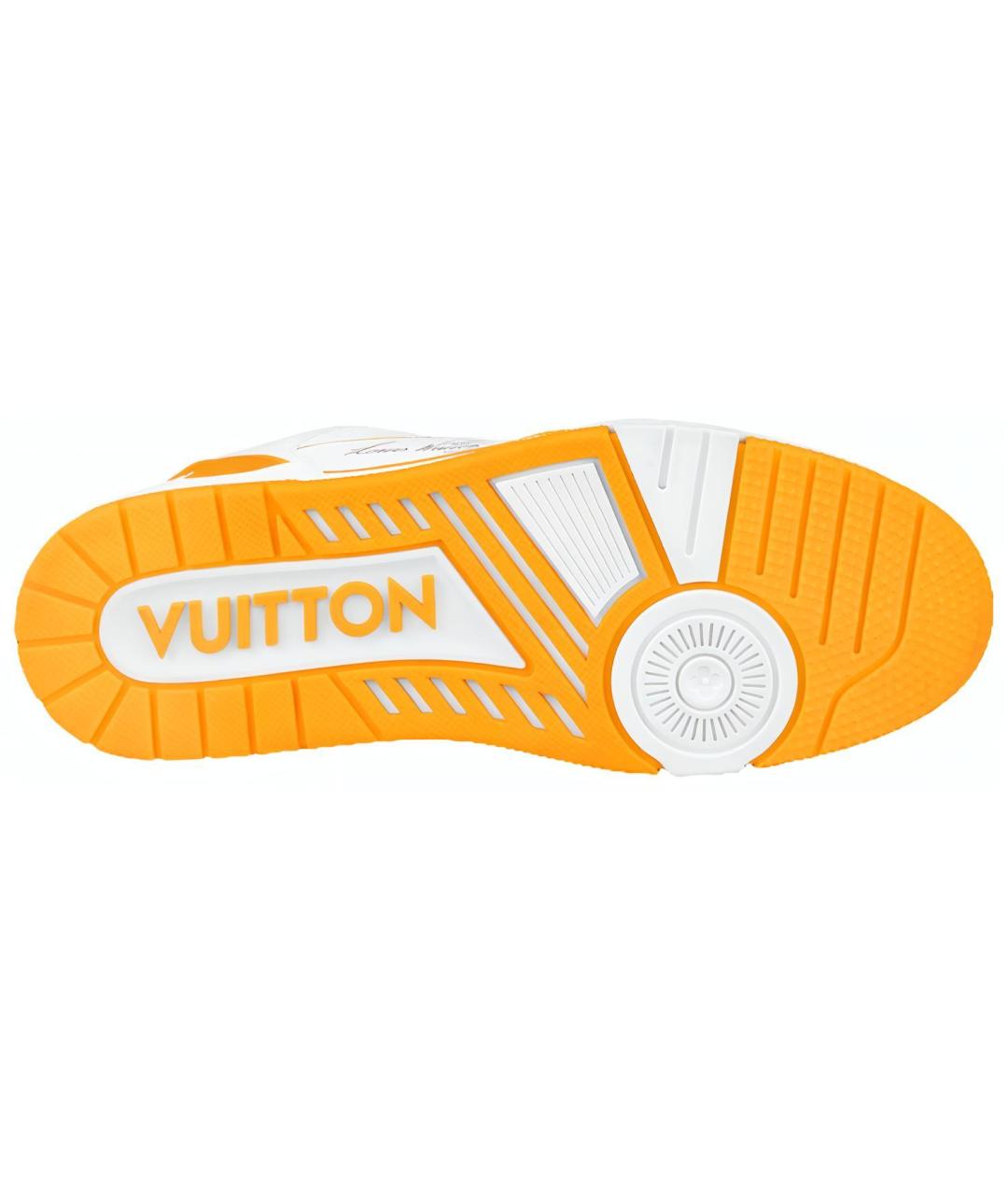 LOUIS VUITTON Желтые кожаные низкие кроссовки / кеды, фото 5