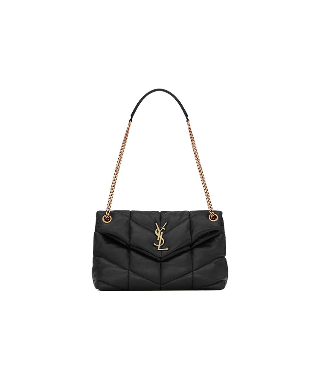 SAINT LAURENT Черная кожаная сумка через плечо, фото 2