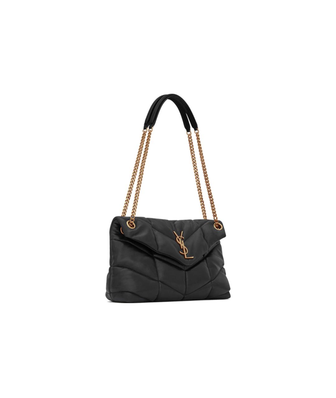 SAINT LAURENT Черная кожаная сумка через плечо, фото 5