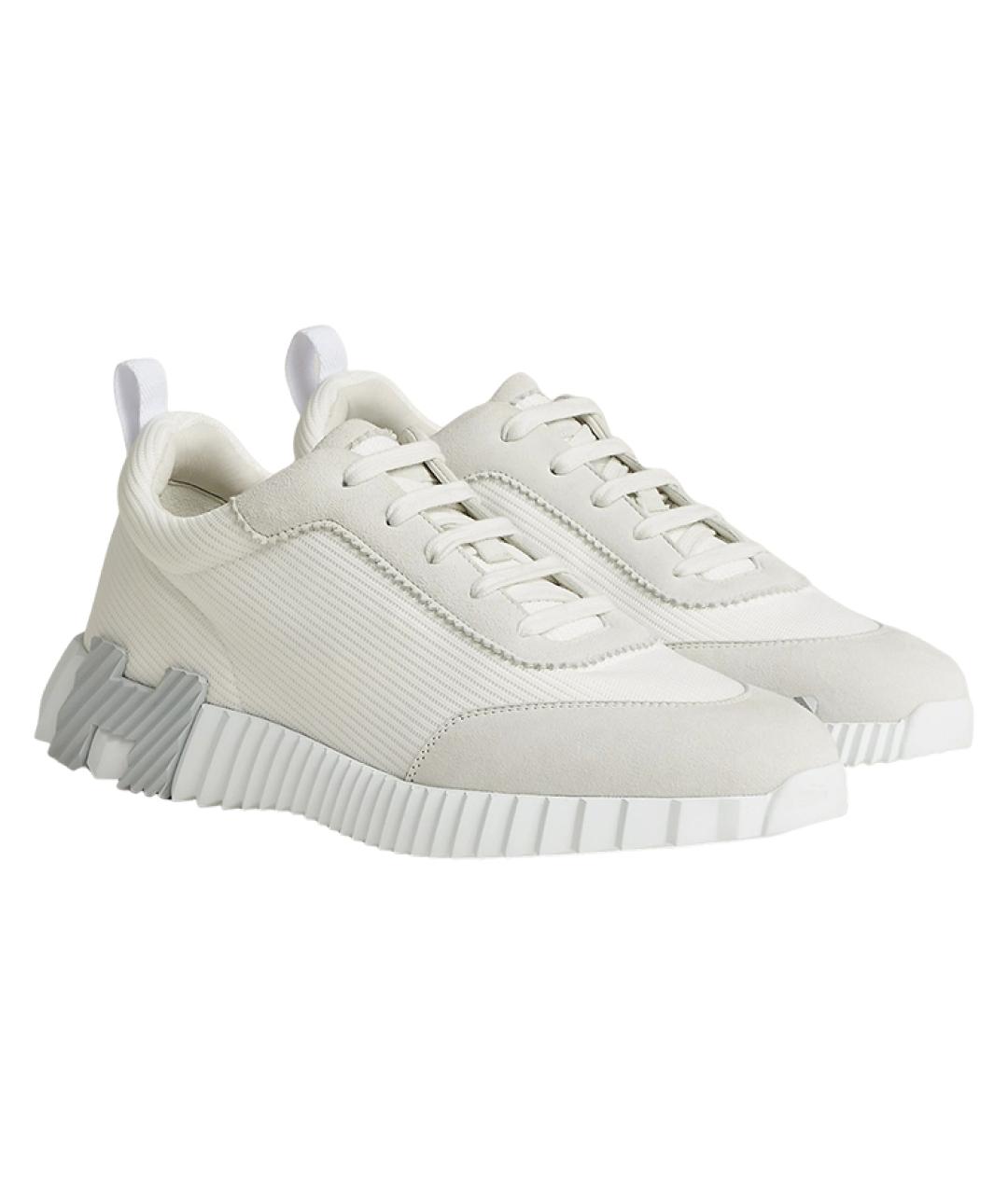 HERMES Бежевые кожаные низкие кроссовки / кеды, фото 3