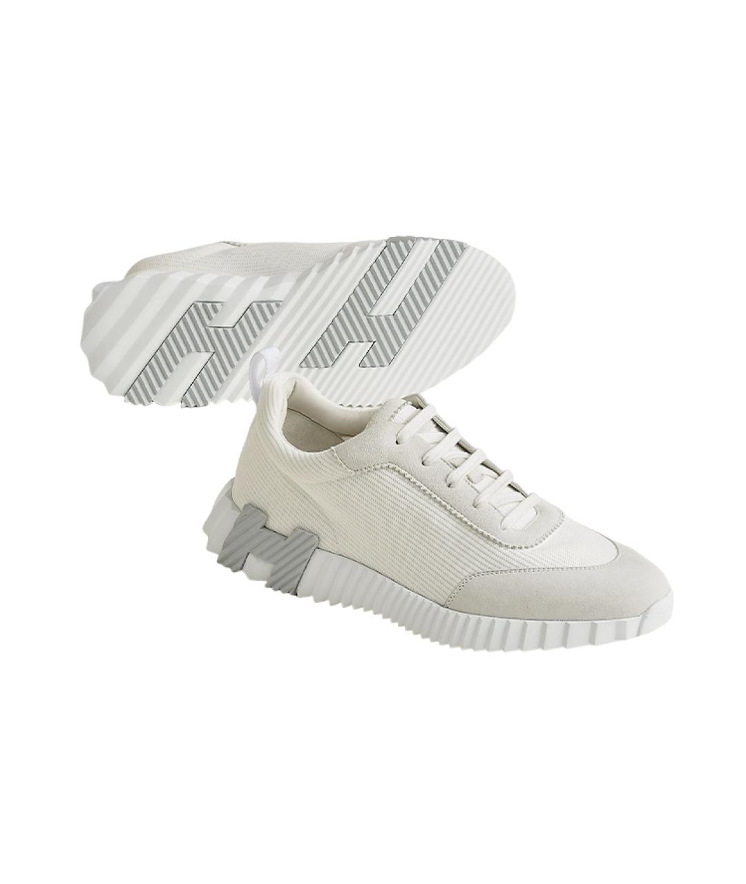 HERMES Бежевые кожаные низкие кроссовки / кеды, фото 5