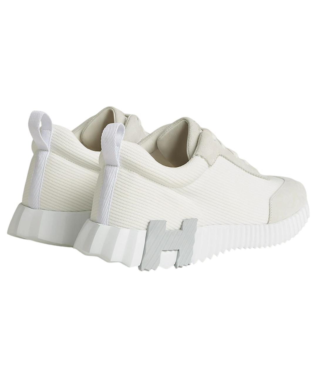 HERMES Бежевые кожаные низкие кроссовки / кеды, фото 4