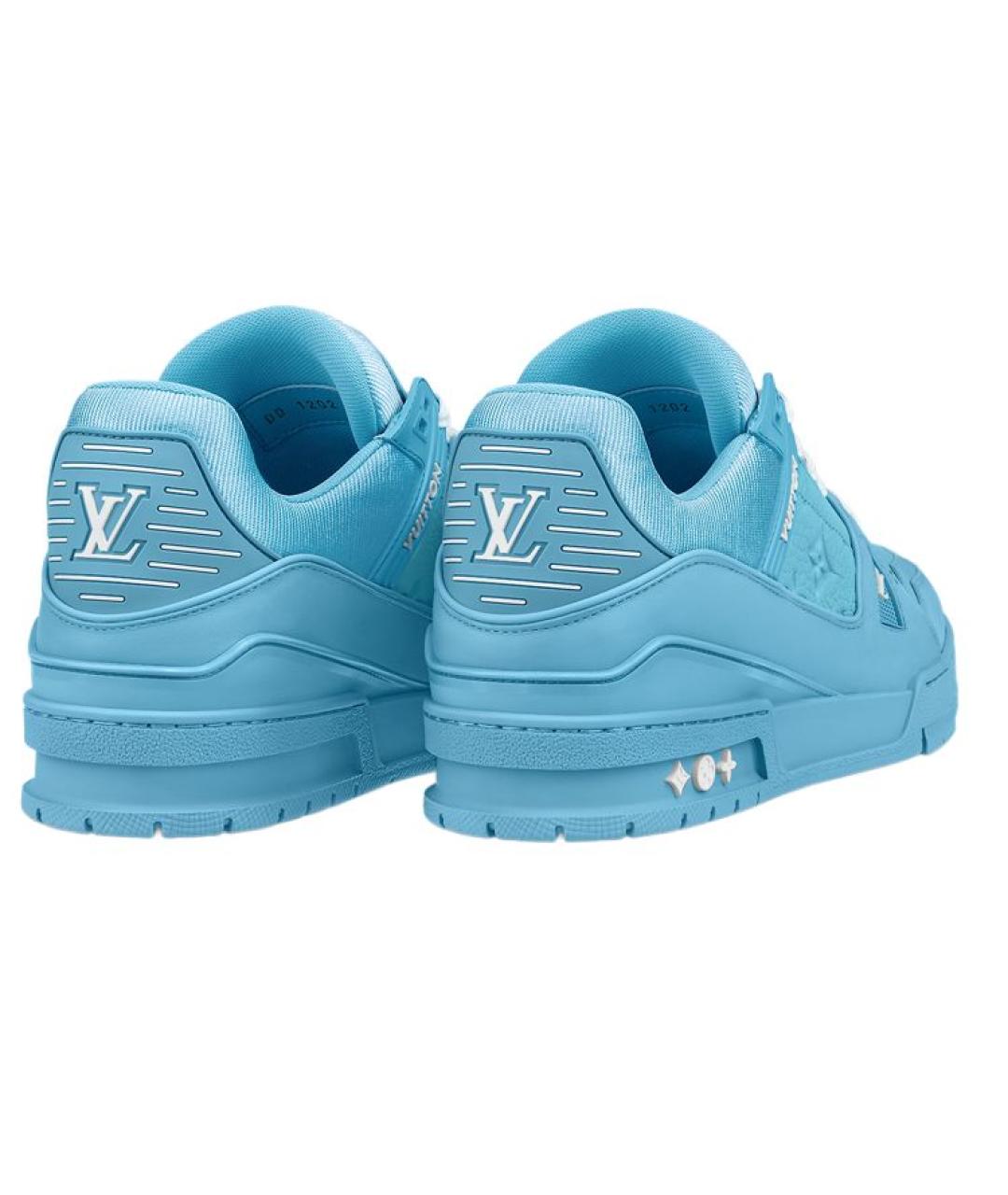LOUIS VUITTON Синие кожаные кроссовки, фото 4