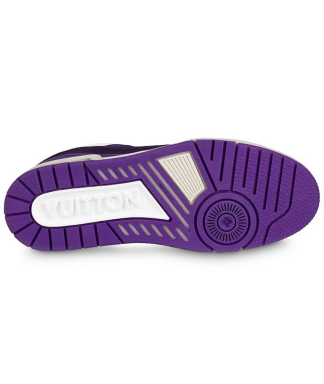 LOUIS VUITTON Фиолетовые кожаные низкие кроссовки / кеды, фото 4