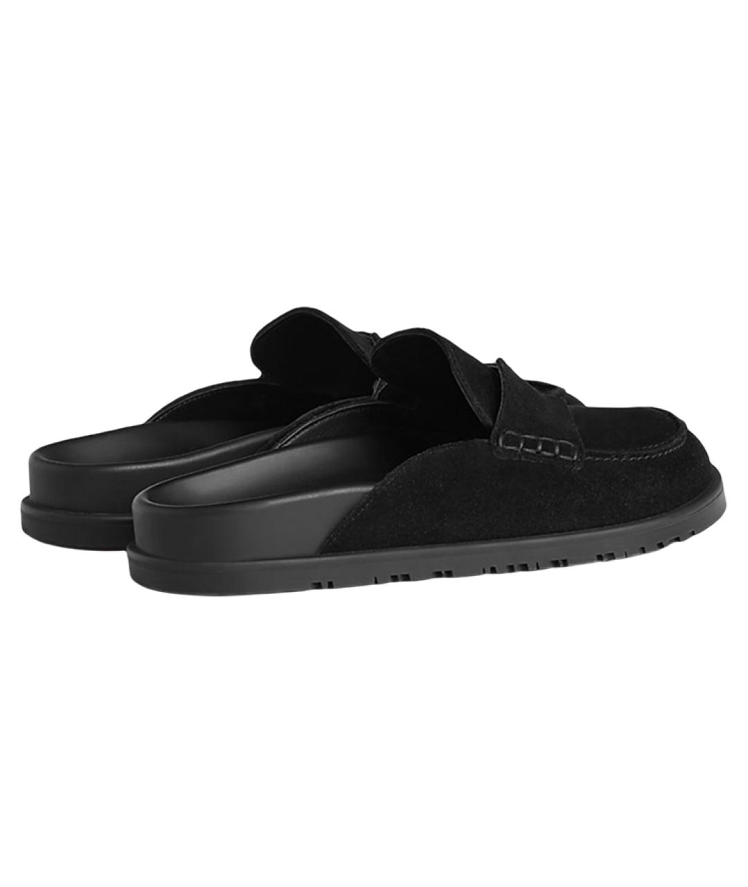 HERMES Черные замшевые сандалии, фото 5