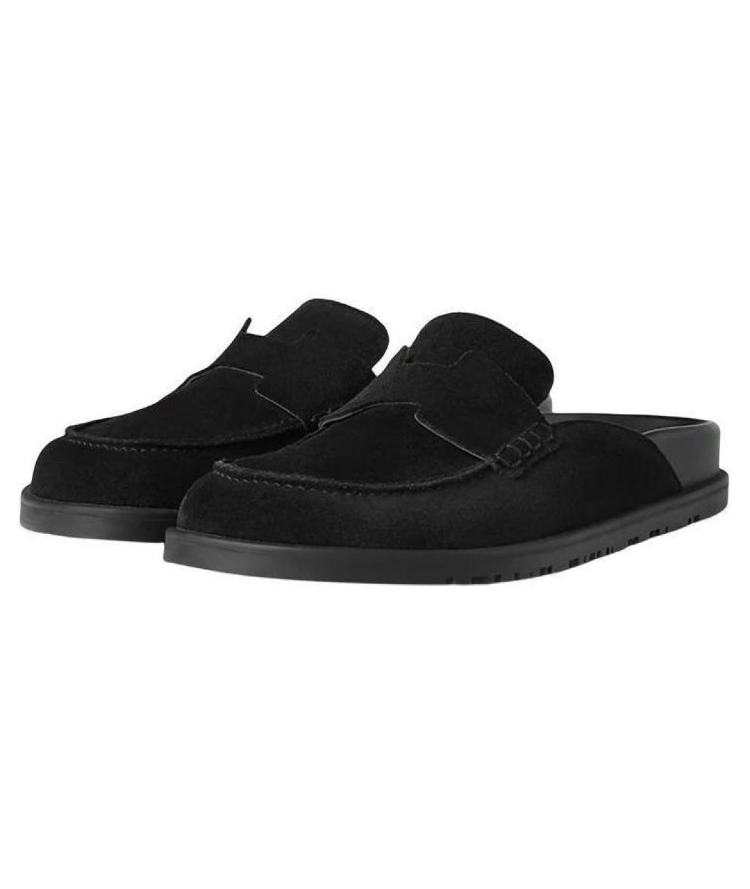 HERMES Черные замшевые сандалии, фото 3