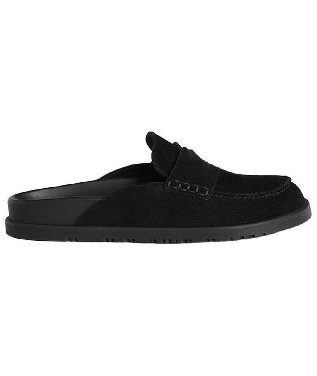 HERMES Черные замшевые сандалии, фото 1