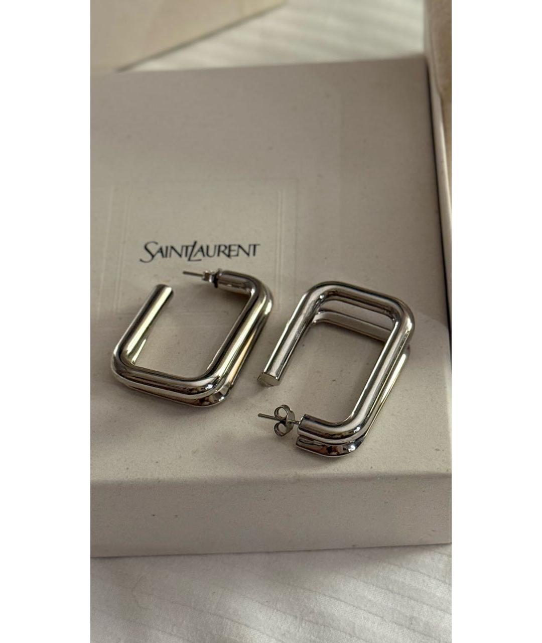 SAINT LAURENT Серебряные латунные серьги, фото 3