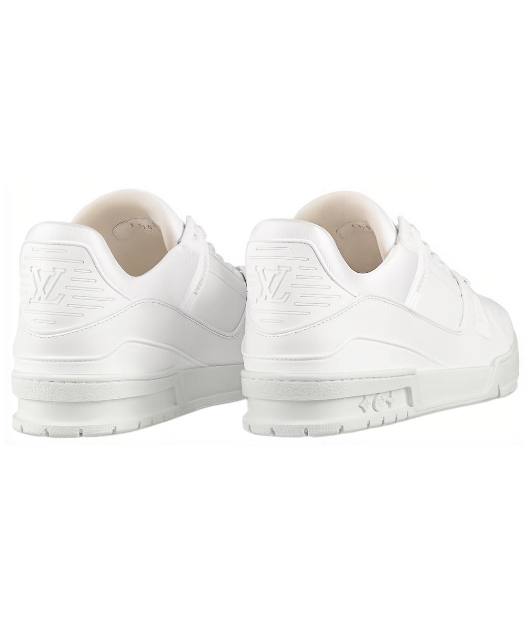 LOUIS VUITTON Белые кожаные низкие кроссовки / кеды, фото 4