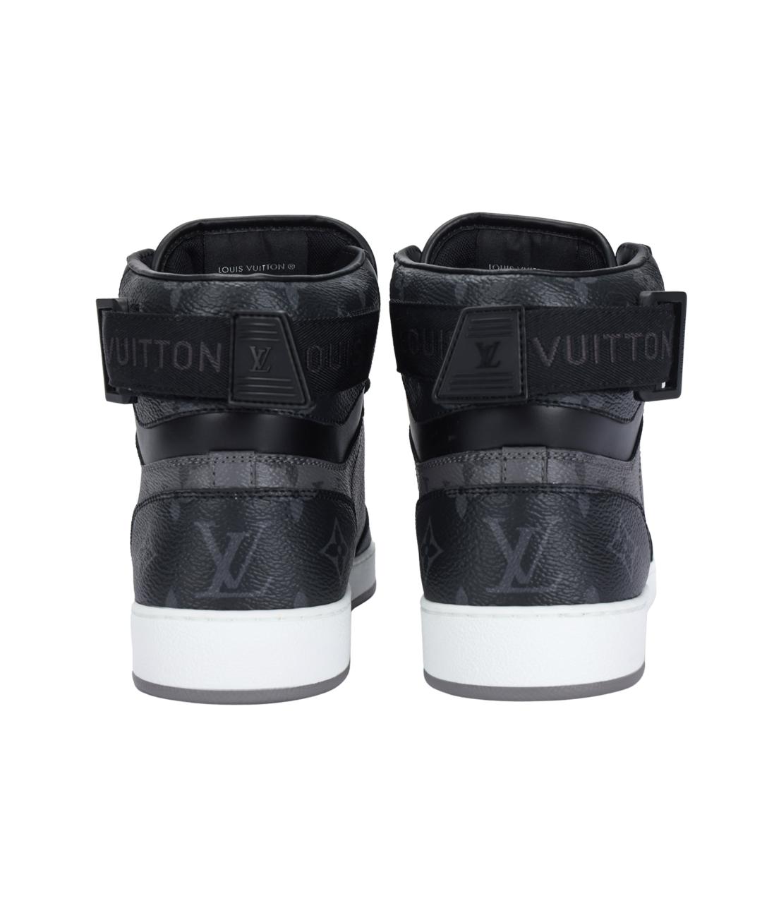 LOUIS VUITTON Серые кожаные высокие кроссовки / кеды, фото 4
