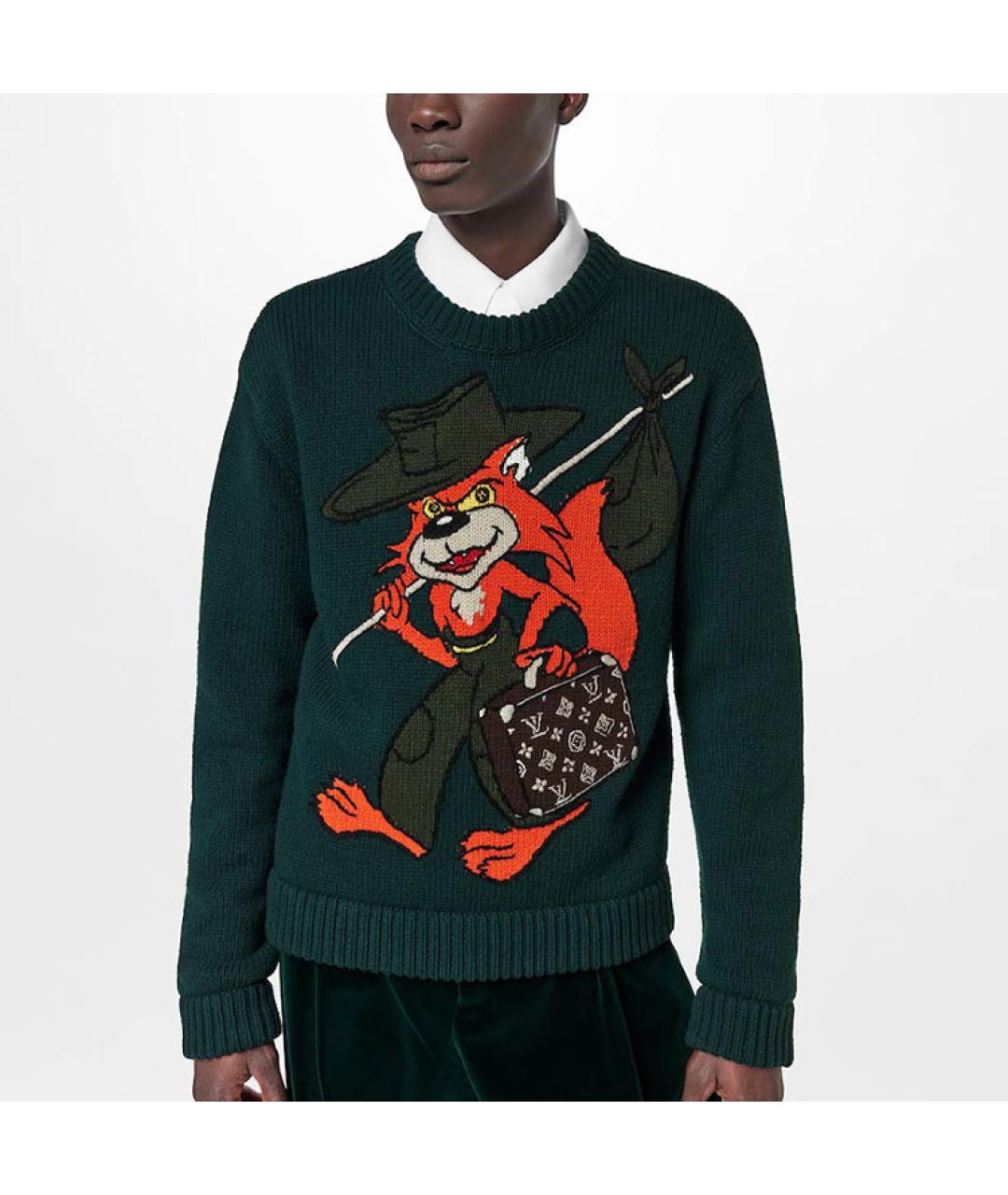 LOUIS VUITTON Зеленый джемпер / свитер, фото 4