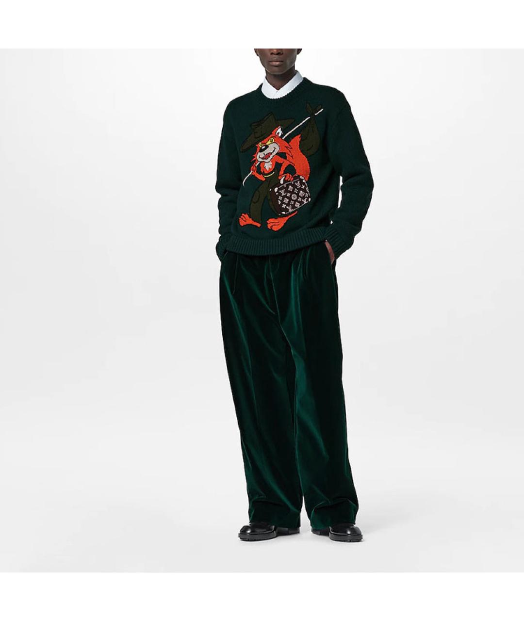 LOUIS VUITTON Зеленый джемпер / свитер, фото 2