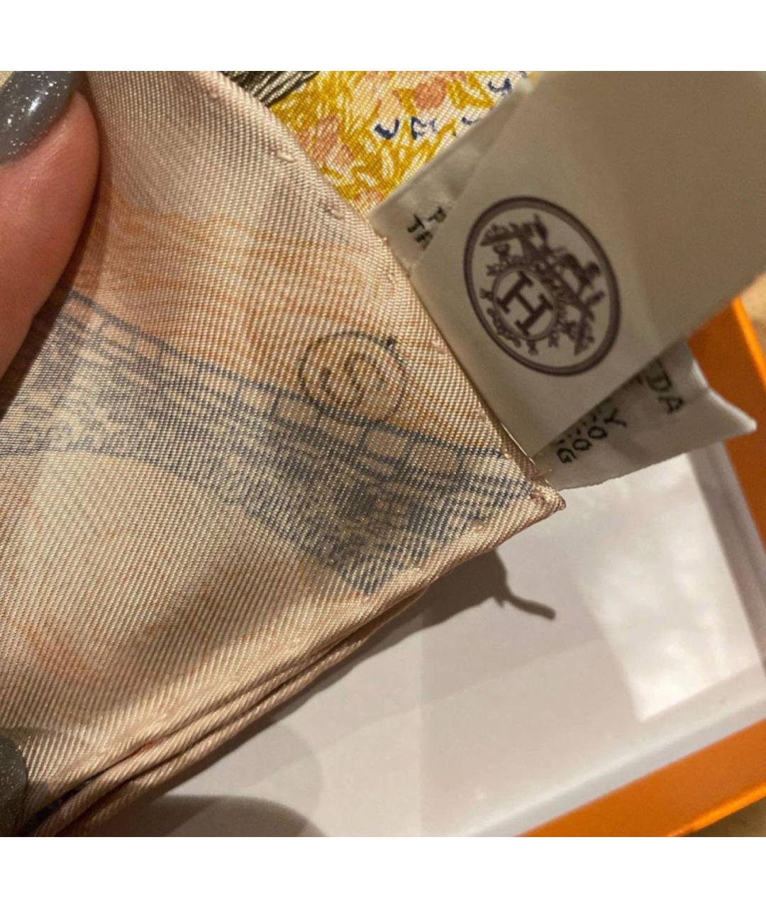 HERMES Мульти шелковый платок, фото 4