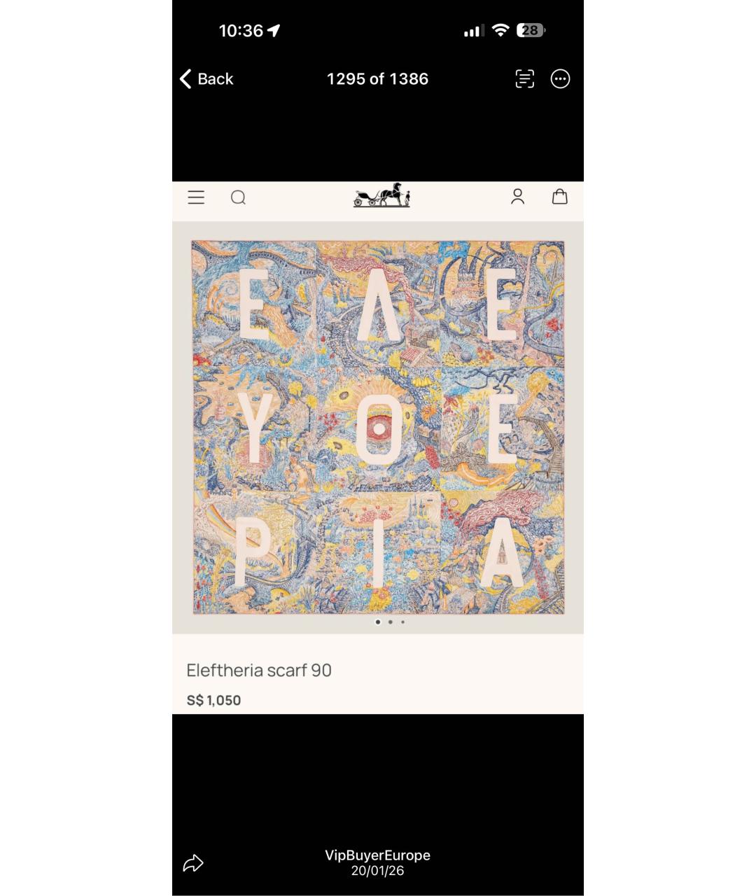 HERMES Мульти шелковый платок, фото 2