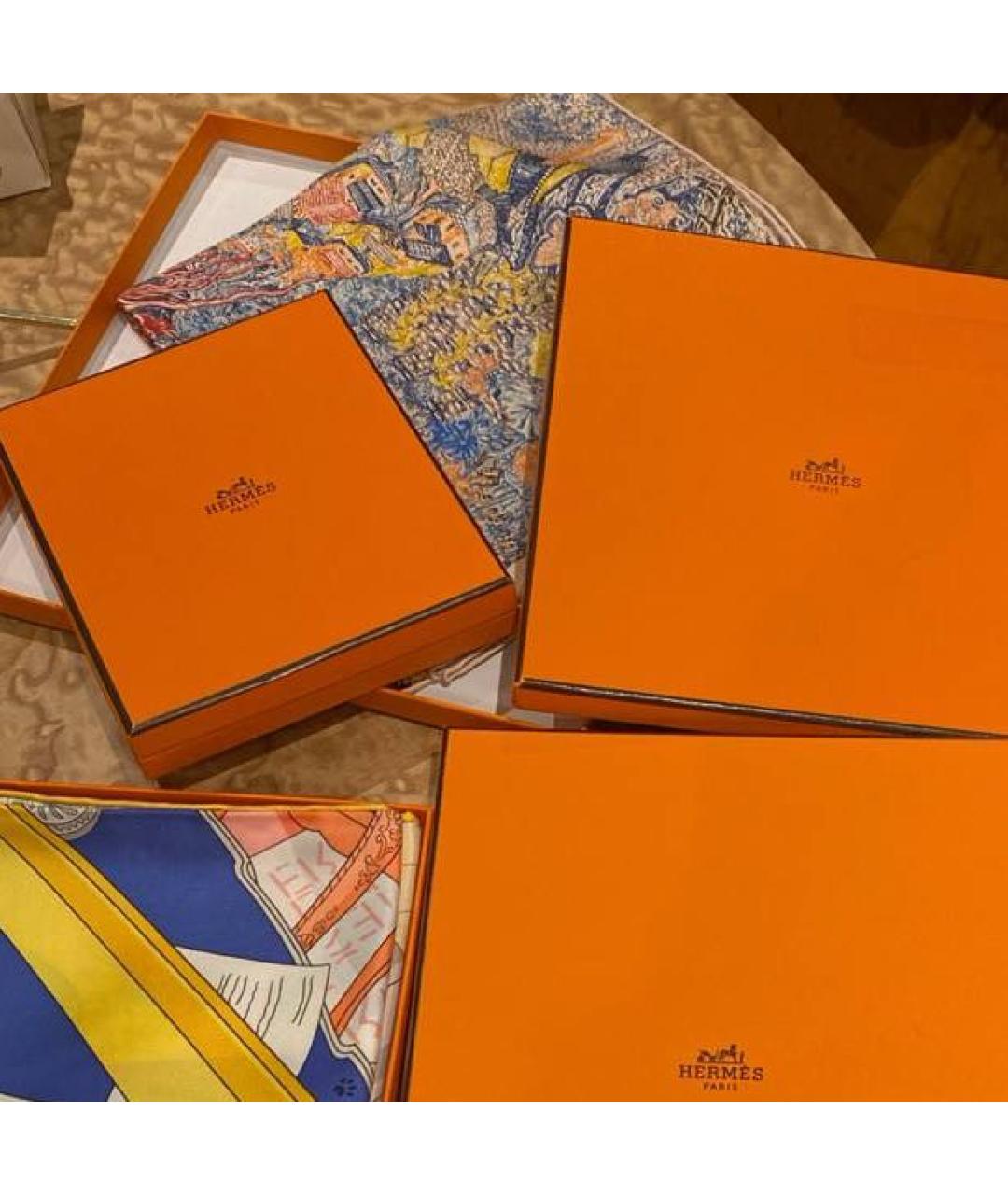 HERMES Мульти шелковый платок, фото 5