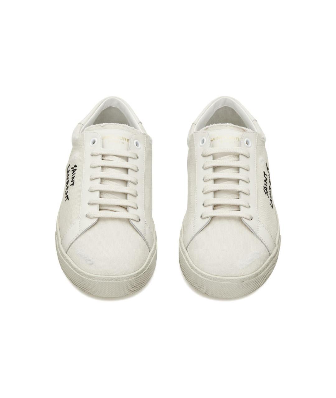 SAINT LAURENT Белые текстильные кеды, фото 4