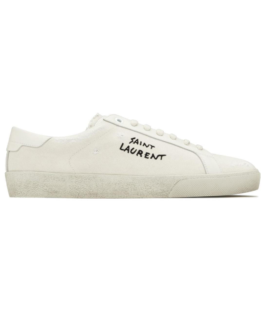 SAINT LAURENT Белые текстильные кеды, фото 6