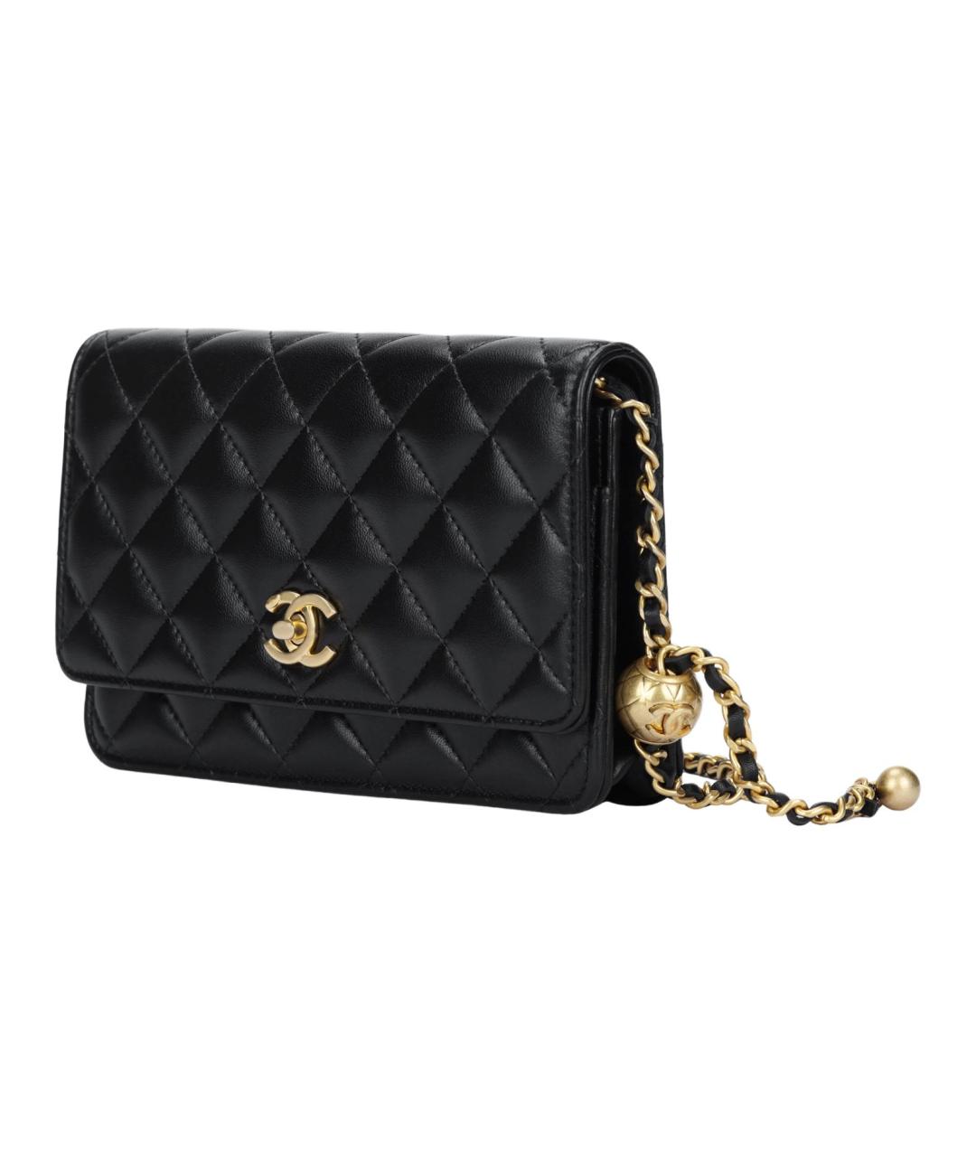 CHANEL Черная кожаная сумка через плечо, фото 2