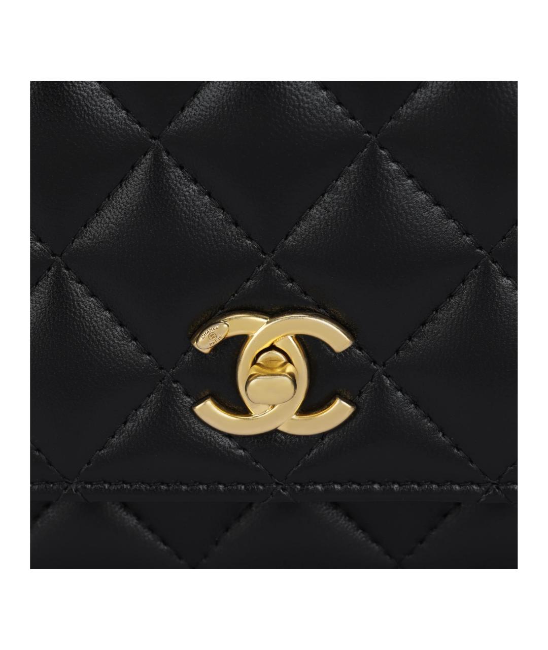 CHANEL Черная кожаная сумка через плечо, фото 5