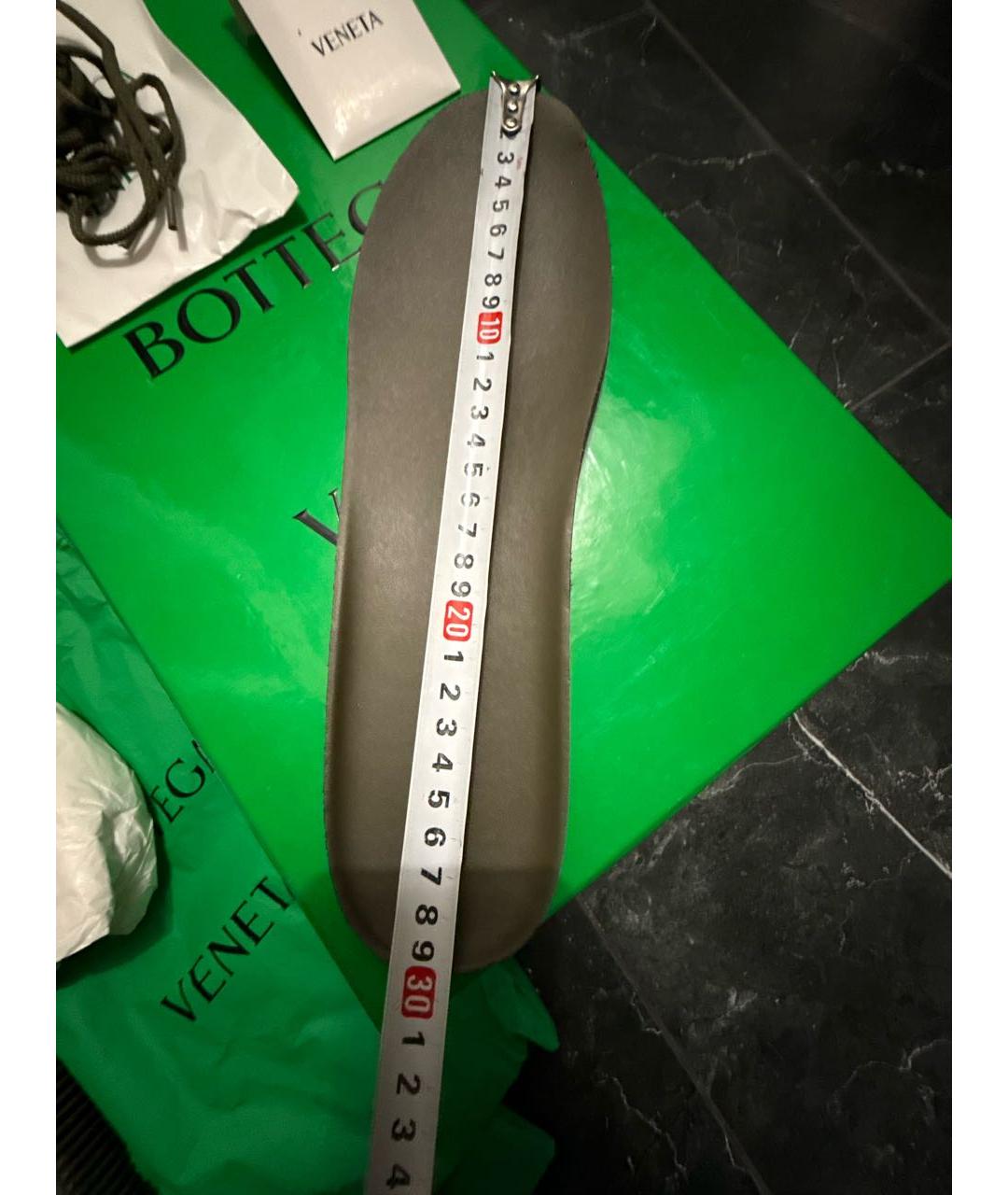 BOTTEGA VENETA Зеленые текстильные низкие кроссовки / кеды, фото 8