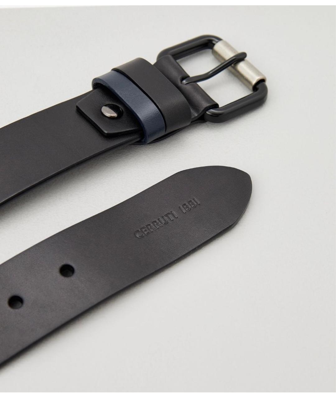 CERRUTI 1881 Черный кожаный ремень, фото 3