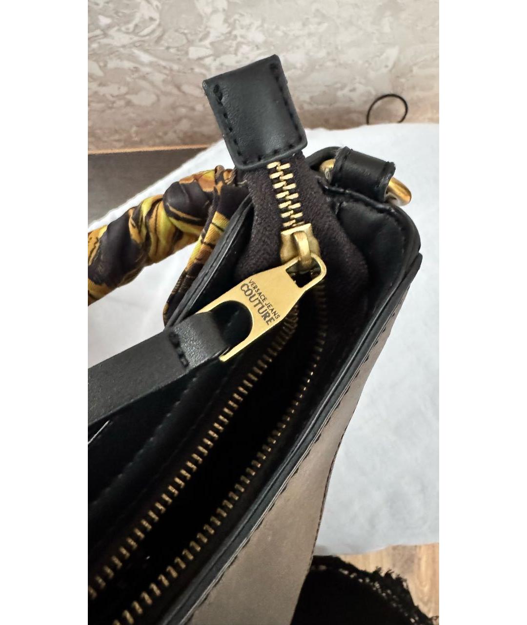 VERSACE JEANS COUTURE Черная сумка через плечо из искусственной кожи, фото 5