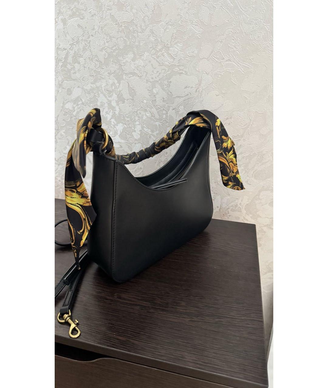 VERSACE JEANS COUTURE Черная сумка через плечо из искусственной кожи, фото 3