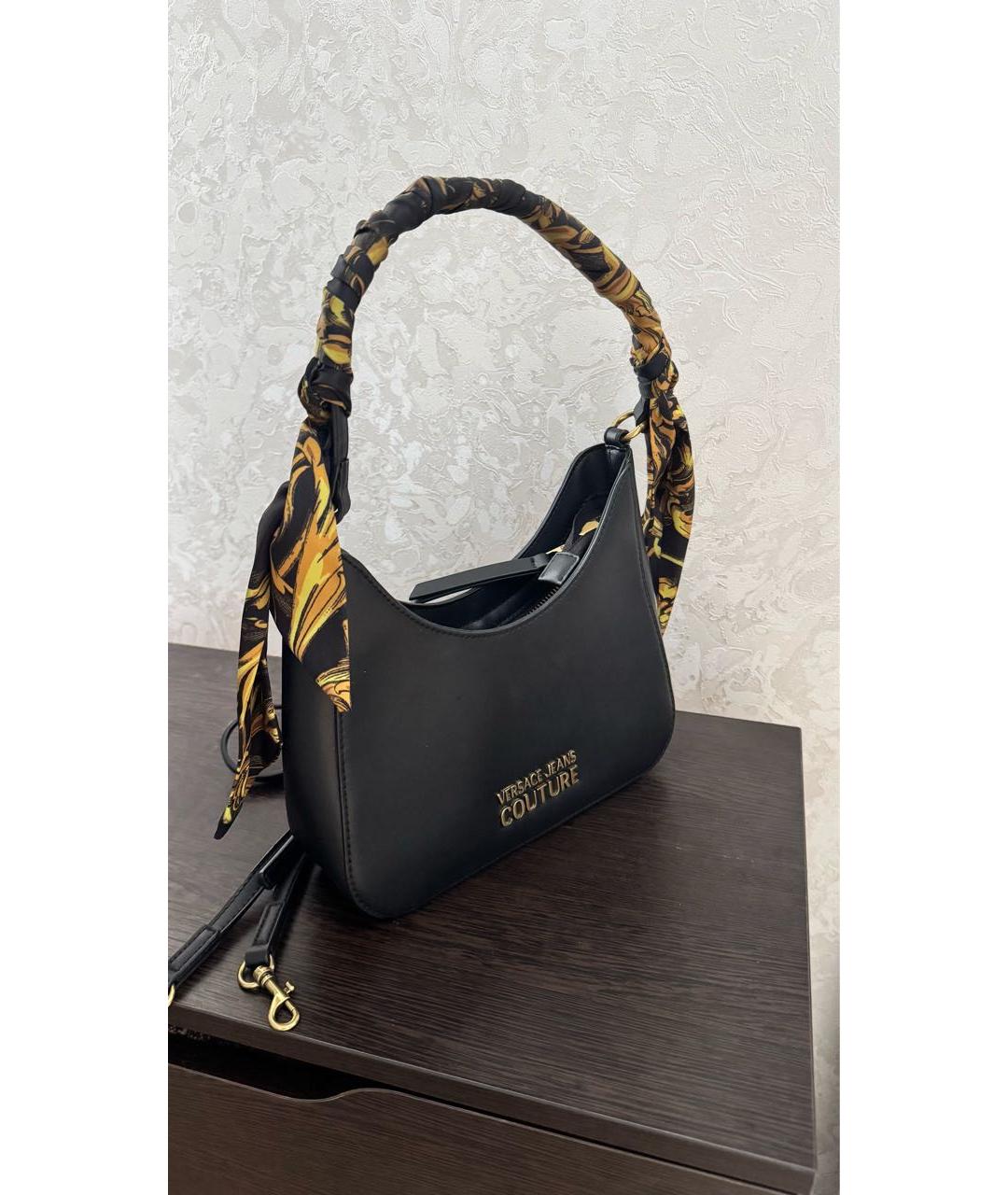 VERSACE JEANS COUTURE Черная сумка через плечо из искусственной кожи, фото 2