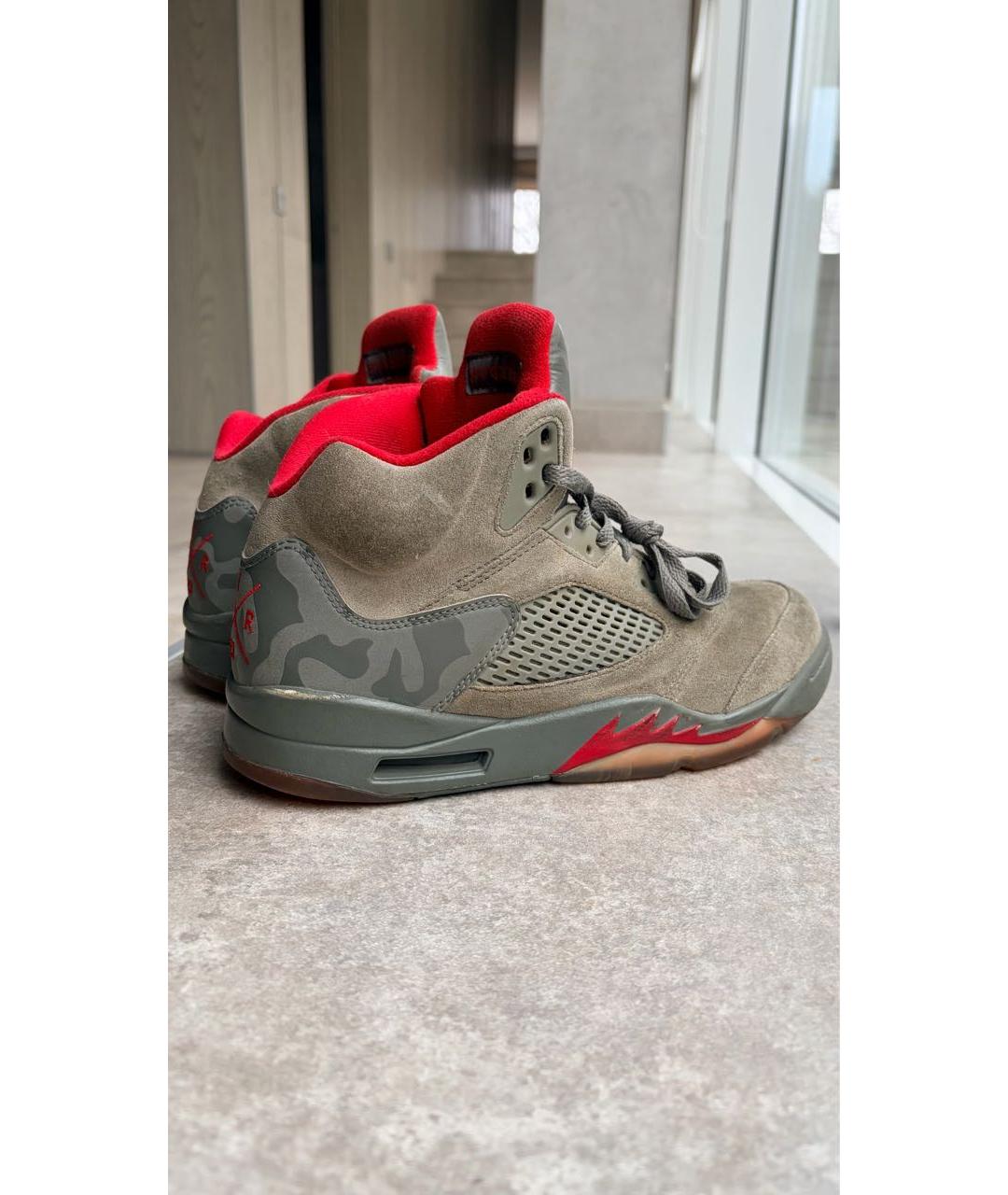 JORDAN Зеленые замшевые высокие кроссовки / кеды, фото 3