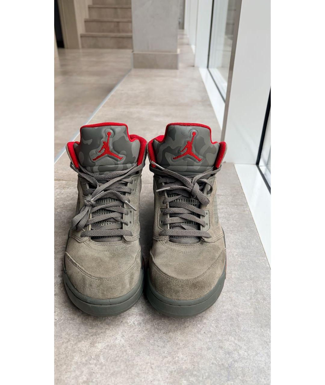 JORDAN Зеленые замшевые высокие кроссовки / кеды, фото 2