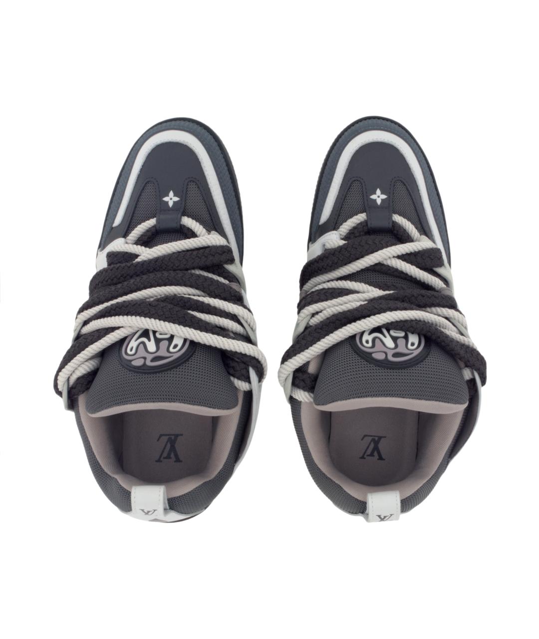 LOUIS VUITTON Серые низкие кроссовки / кеды, фото 4
