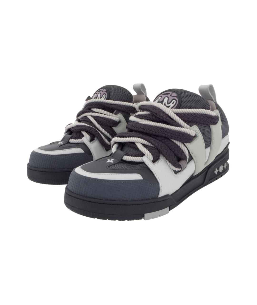 LOUIS VUITTON Серые низкие кроссовки / кеды, фото 3