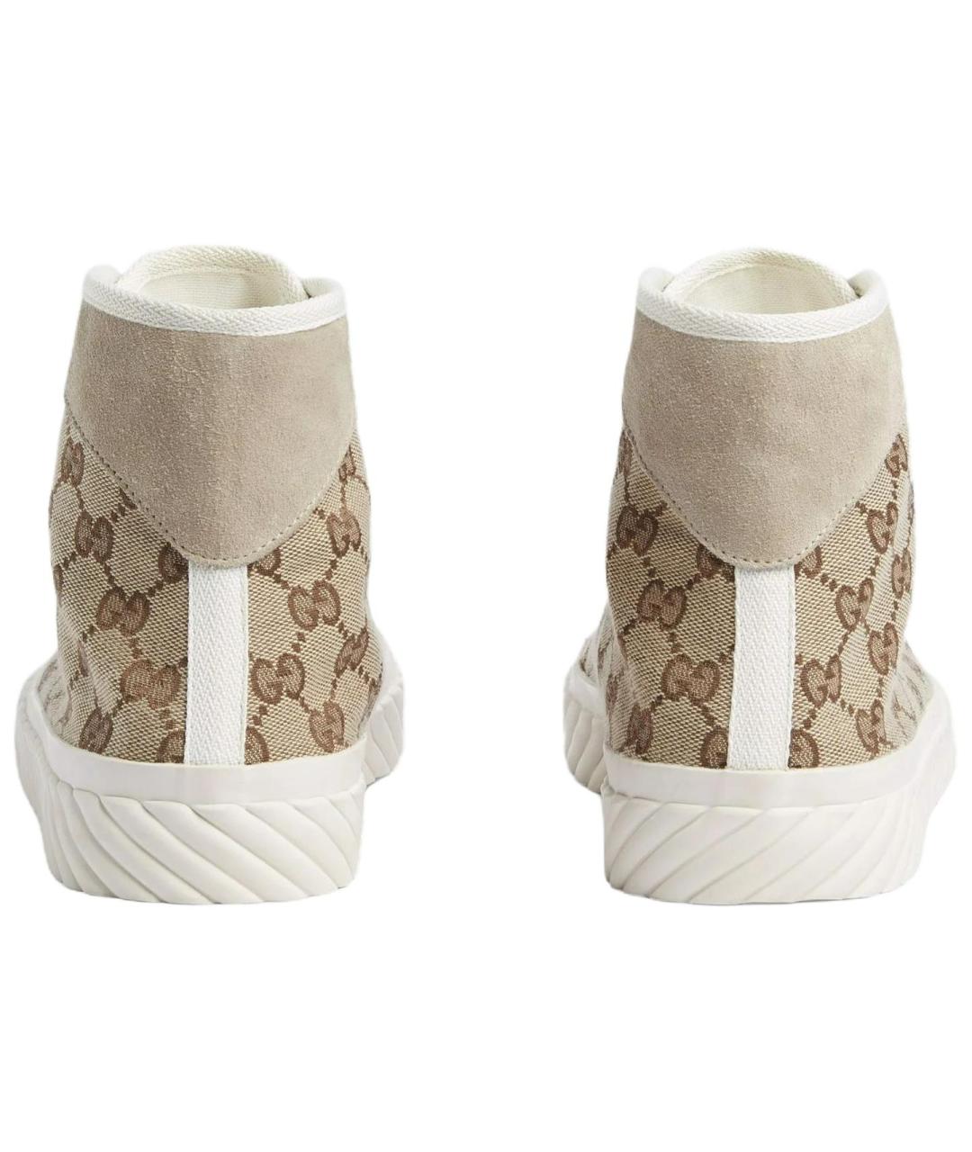 GUCCI Коричневые текстильные низкие кроссовки / кеды, фото 5