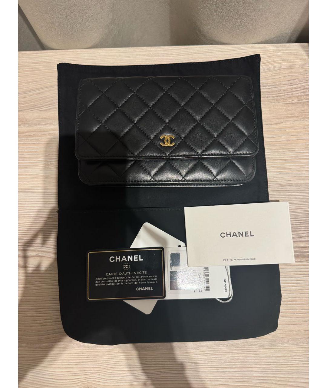 CHANEL Черная кожаная сумка через плечо, фото 2