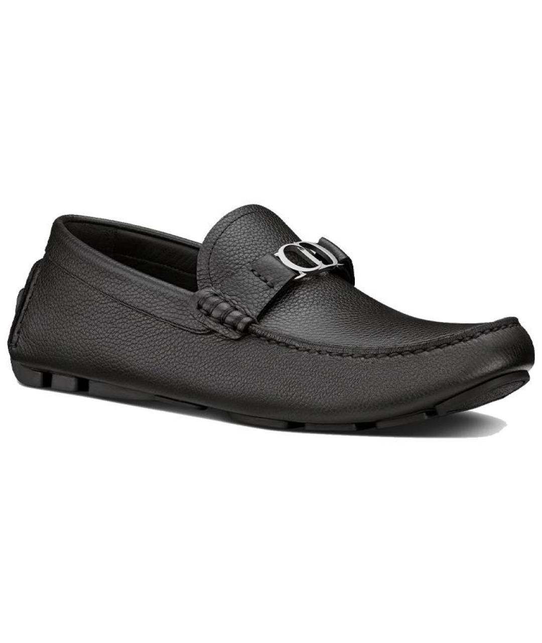 CHRISTIAN DIOR Черные кожаные лоферы, фото 3