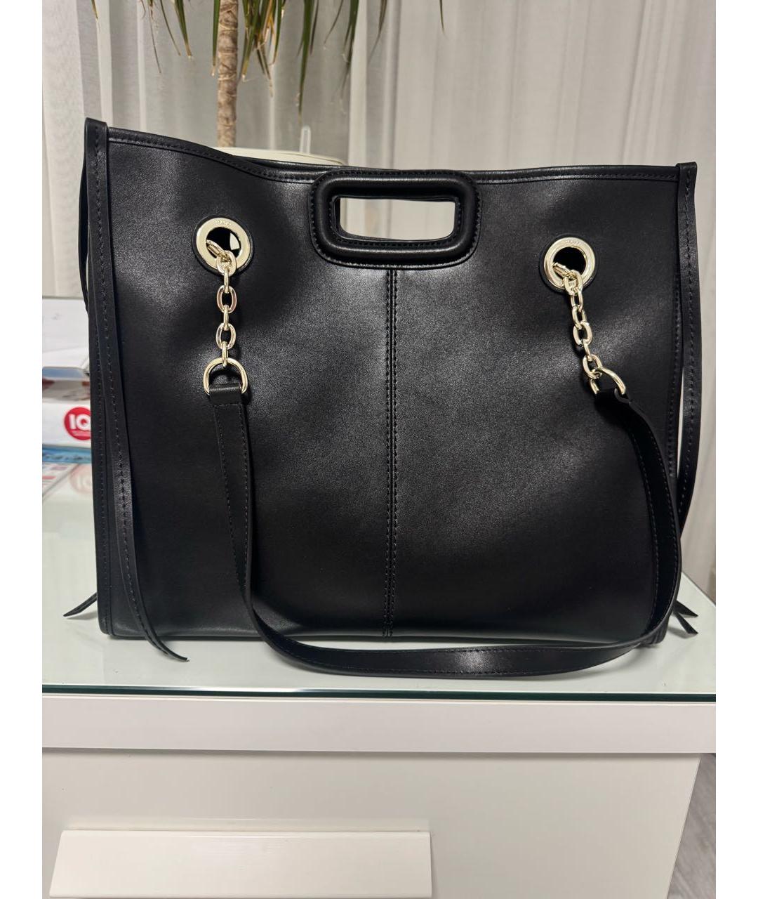 MAJE Черная кожаная сумка тоут, фото 3