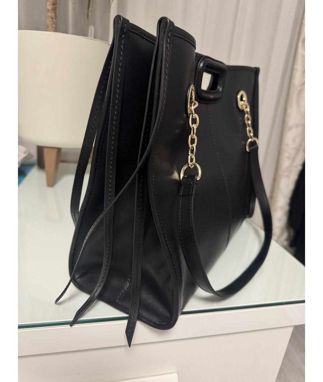 MAJE Черная кожаная сумка тоут, фото 2