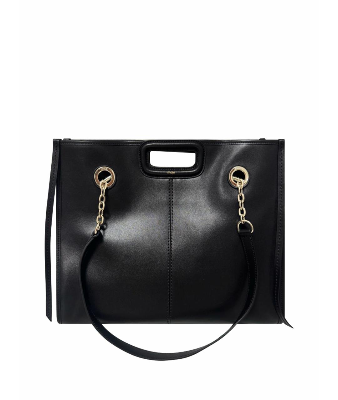 MAJE Черная кожаная сумка тоут, фото 1