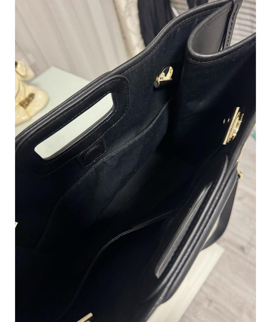 MAJE Черная кожаная сумка тоут, фото 4