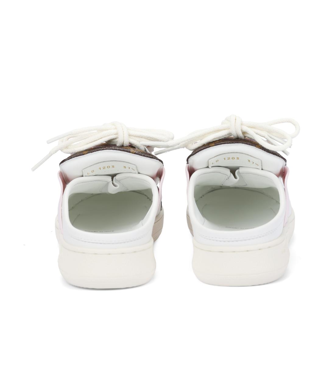 LOUIS VUITTON Белые кожаные мюли, фото 4