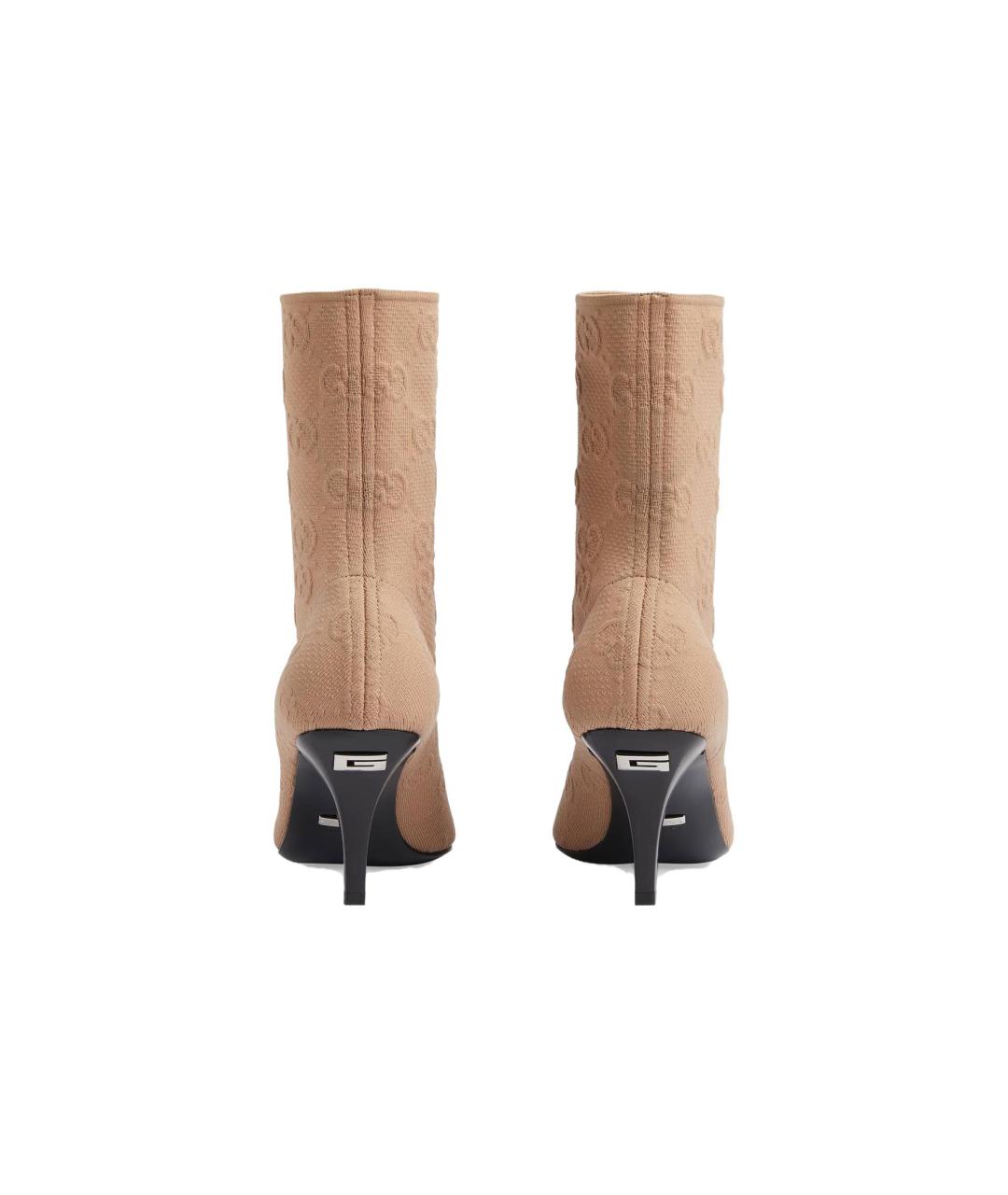 GUCCI Бежевые текстильные сапоги, фото 4