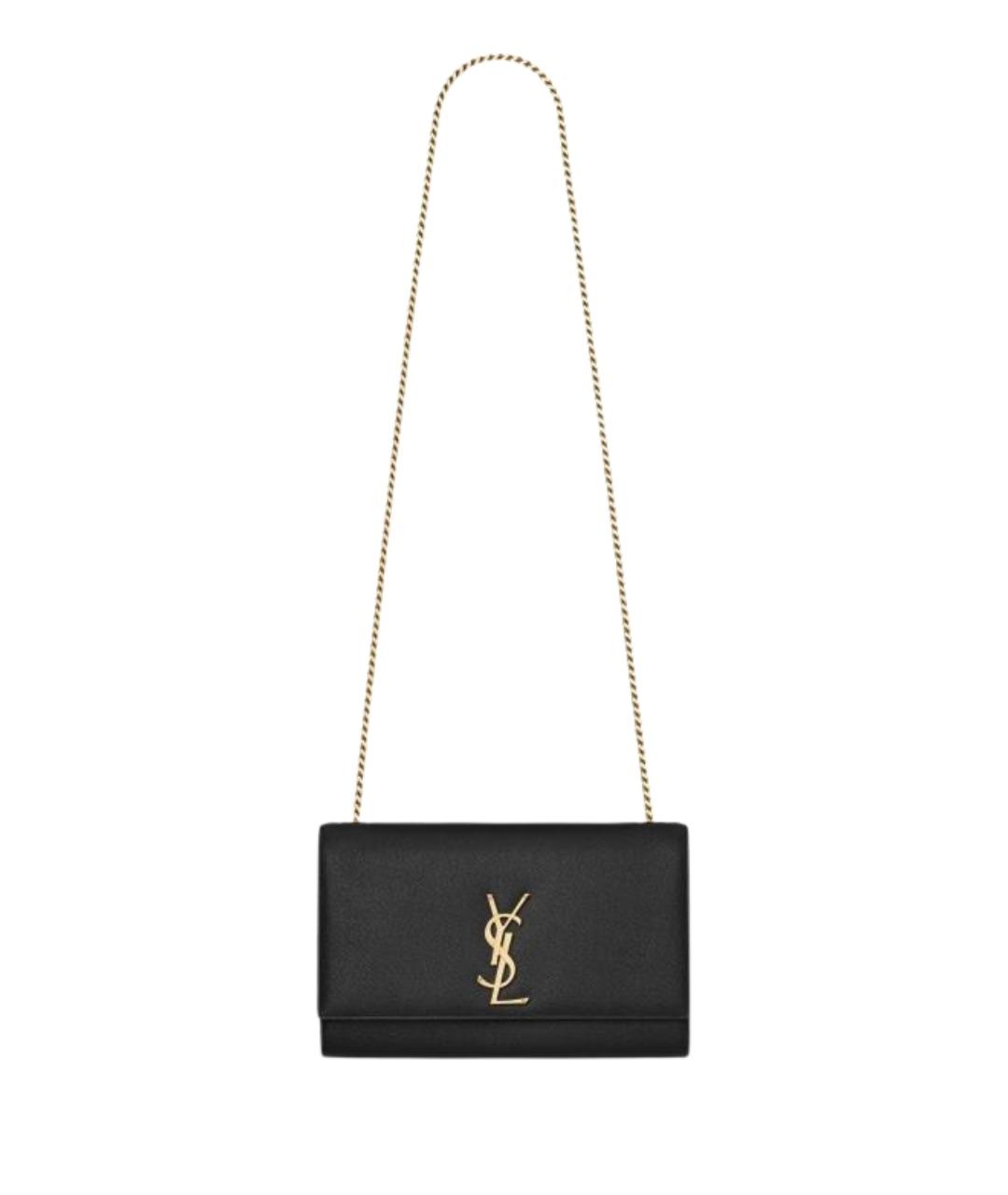 SAINT LAURENT Черная кожаная сумка через плечо, фото 1