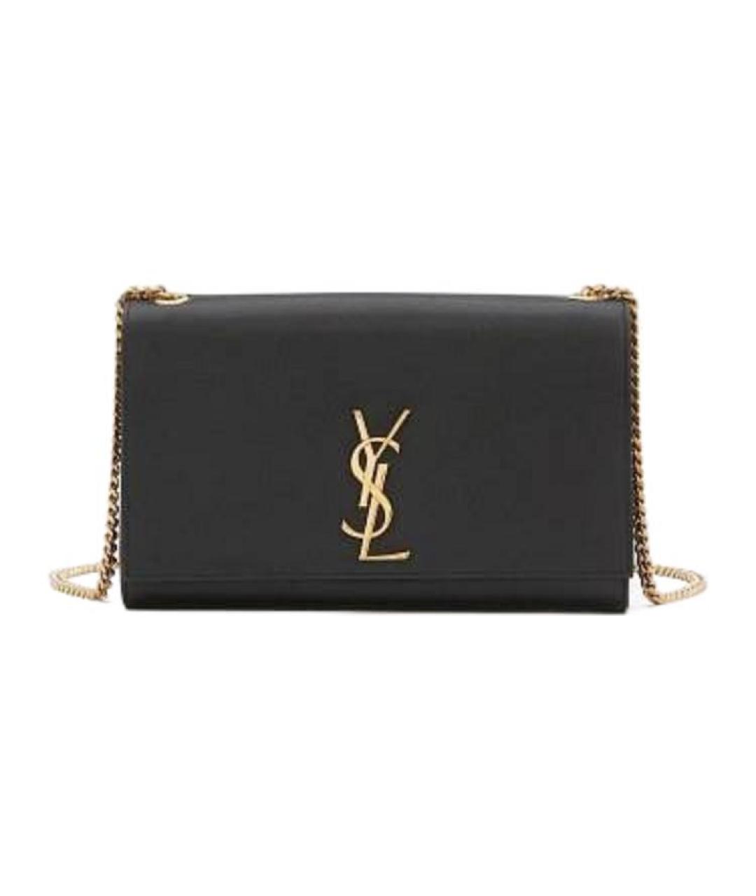 SAINT LAURENT Черная кожаная сумка через плечо, фото 5