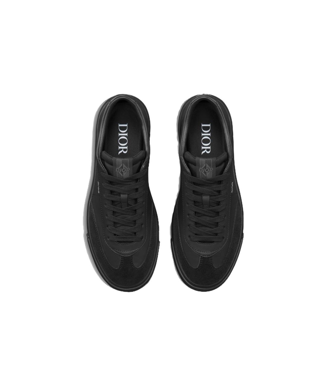 CHRISTIAN DIOR Черные кожаные низкие кроссовки / кеды, фото 4