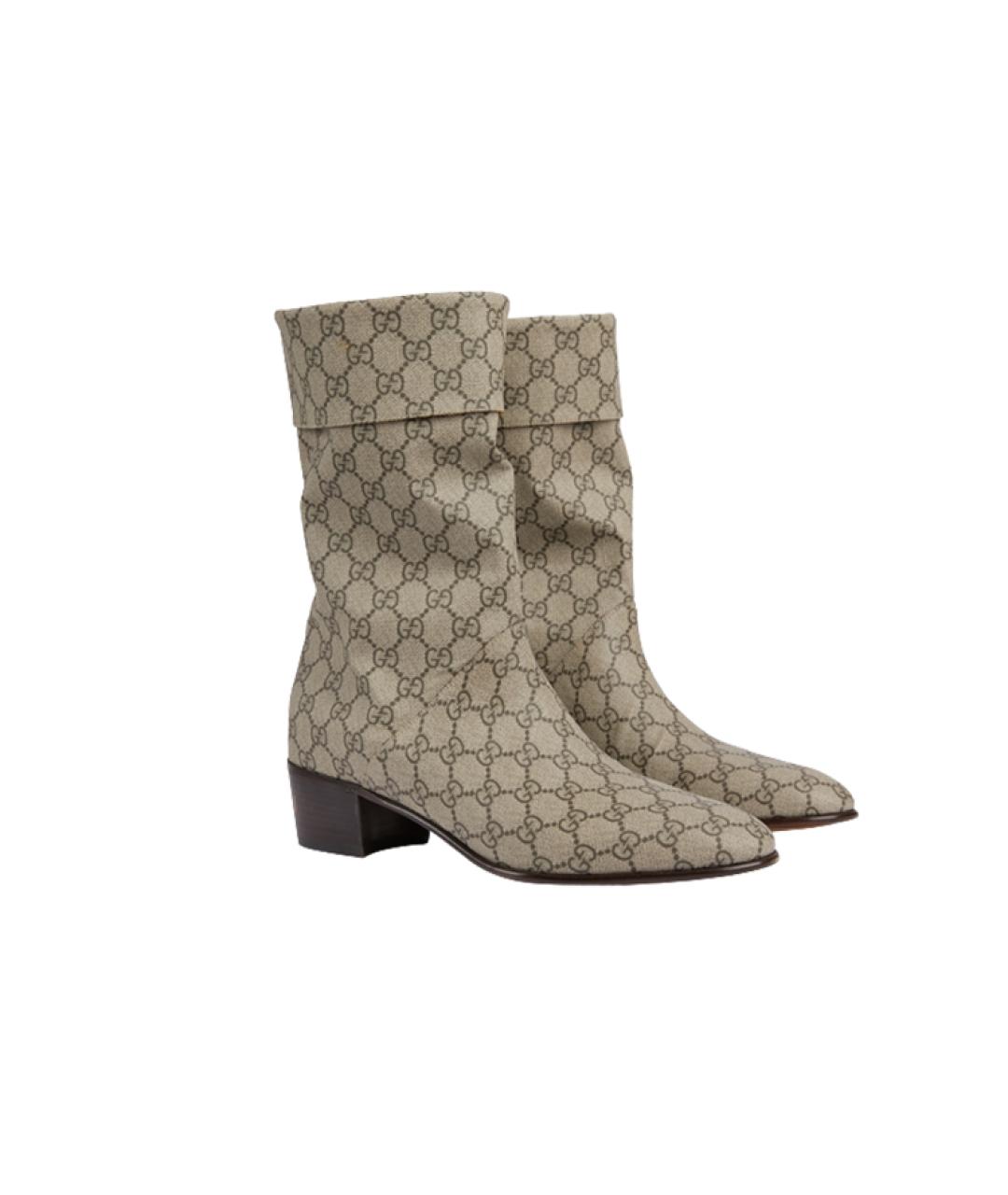 GUCCI Бежевые высокие ботинки, фото 2